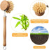 8 Patelai Pieces Wooden Kitchen Dish Brush Include Bamboo Scrub Cleaning Brush and Replacement Heads Dish Scrubber