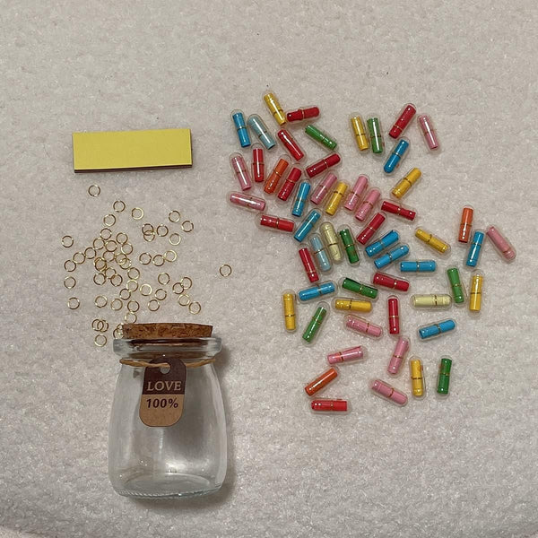 50PCS Love Capsules in Glass Bottles - Cute Message Capsules Pills for Boyfriend/Girlfriend & Birthday Christmas Gift