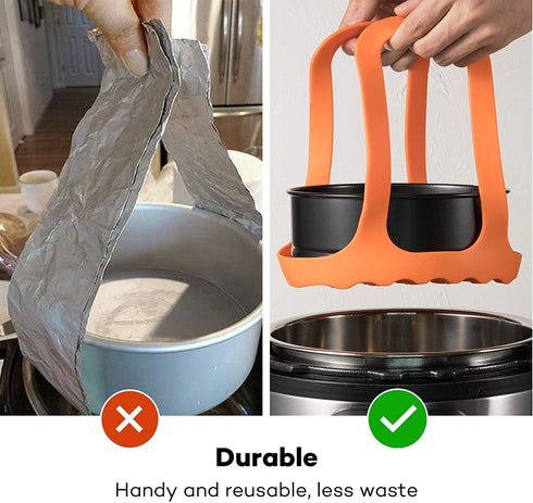 Silicone Bakeware Sling by SiCheer - Pressure Cooker Sling Compatible with Instant Pot 3 Qt and Other Cookers