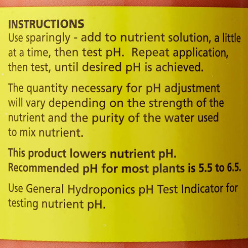 HGC722120 General Hydroponics Liquid Premium Buffering for pH Stability, Quart, Orange