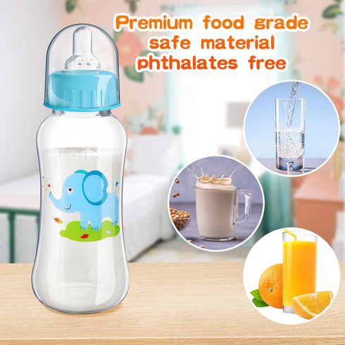 Norme 24 Pcs Baby Bottles Bulk, 9.5 oz Plastic Baby Bottles for Baby Shower Game, Party Favors with Elephant, Lion,