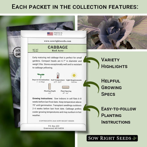 45 Sow Right Seeds - Complete Garden Seed Collection for Planting - Non-GMO Heirloom Vegetable, Herb and Flower