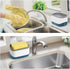 Dish Soap Dispenser for Kitchen, 2-in-1 Soap Pump Dispenser and Sponge Holder, Countertop (White)