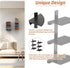 6 2 Pack Floating Invisible Bookshelves for Wall, Tier Heavy Duty Metal, Black Vertical Spine Book Tower, Wall Mounted
