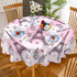 AOYEGO 60 Inch Eiffel Tower Pink Table Cloth Romantic Paris Ice Cream Coffee Star Shaped Leaves Round Tablecloth