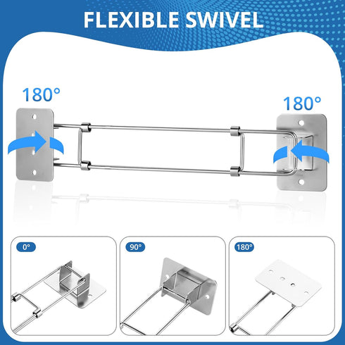 7-13 Inch (2 Pack) BOYISEN RV Shower Corner Storage Bar - Adjustable Stainless Steel Rod for Shower Shelves in Camper