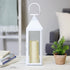 Zings & Thingz Manhattan Hanging Cable Candle Holder Lantern, Decorative Light Home Decor, 15" Tall, White