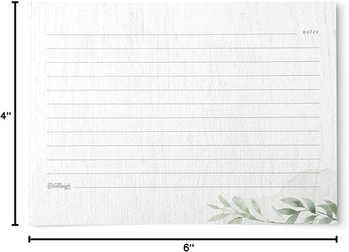 Dashleigh Farmhouse Greenery Recipe Cards, 48 Double Sided 4x6 Cards with Gold Foil, Sage Green Rustic Kitchen Gift