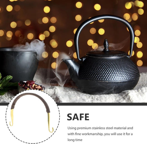 VILLCASE Metal Tea Pot Handle, 7 Inch U-Shape Replacement Supplies for Ceramic Pot and Pottery Tea Pots