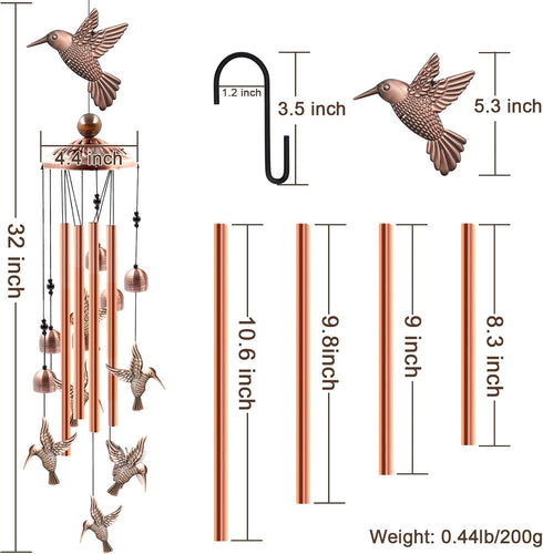 Wind Chimes Outdoor Clearance, Ukulork Aluminum Tube Windchime with S Hook for Patio Garden Decor