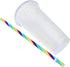 Generic 24 oz Reusable Color Changing Rainbow Cup, with Rainbow Straw and Lid, 4 Pack, Multicolor