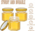 60 Pack Lids,1.5 oz CRTWDMAN Mini Honey Jars/Pot Metal Glass,Wooden Dippers,Bee Charms,Jutes,Stickers,Small,Tiny, Baby