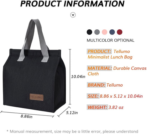 TELLUMO Insulated Lunch Bag - Large Reusable Leakproof Tote for Women Men, Perfect for Office, School, Beach or Travel