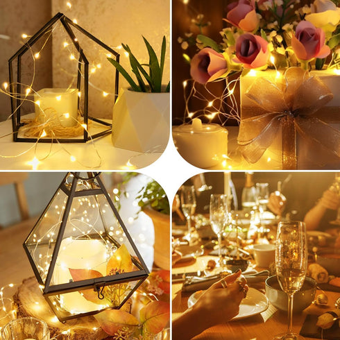 4 Pack 480LED 156Ft 8 Fairy Lights Battery Operated with Remote, Total Battery Powered String Lights with Timer, Modes
