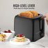 OVENTE Electric 2 Slice Toaster Machine with 6-Shade Toast Settings, 700W Power, Black TP2210B