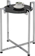 Torbla Chrome & Black Accent Side Table - Stylish Metal & Glass Design