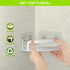 2-Pack 4 SUS304 STEUGO Corner Shower with Hooks Adhesive, Bathroom Shower Rack Rust Resistant Stainless Steel for Dorm