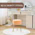 Wimarsbon Vanity Stool with Storage, Faux Fur Ottoman Chair with Metal Legs, Round Makeup Vanity Chair for Bedroom
