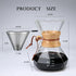 Pour Over Coffee Maker with Reusable Stainless Steel Filter, 27 oz Borosilicate Glass Carafe, Holds 4-6 Cups