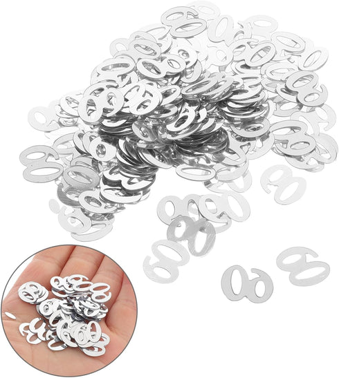 AMOSFUN 1200pcs Number 60 Sequins Confetti for 60th Birthday Party Decoration, Silver