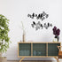 LOMOHOO Metal Birds Wall Decor Art - 6 Birds on Vine Olive Branch Iron Sculptures for Indoor Outdoor Decoration