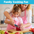 Kids Knife Set, 4 Pcs Safe Cooking Knives, Round Tip, BPA-Free Stainless Steel, Blue