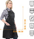 Under NY Sky Cross-Back Panther Black Apron – Coated Twill with Leather Reinforcement, Adjustable for Men and Women