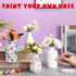 Singhoow 4 Set Mother's Day Paint Your Own Porcelain Paint Vase Art Project White Ceramic Painting Kit for Adults