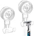 LUXEAR Suction Hooks, 2 Pack Removable & Reusable Shower Hooks for Towel Bathrobe Kitchen Storage