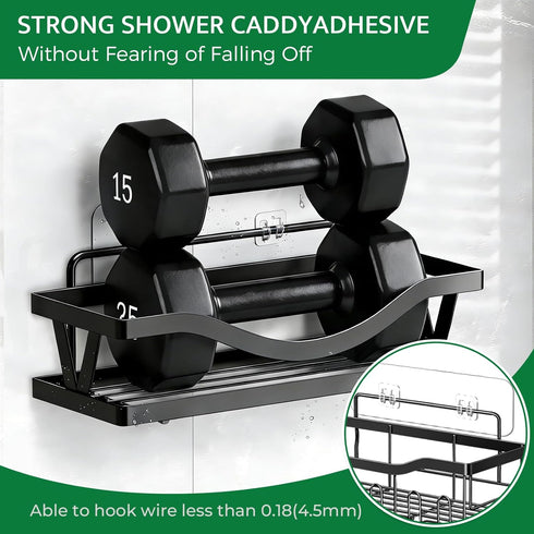 9 Pack FGSAEOR Shower Caddy Adhesive Replacement Strips, Heavy Duty Clear Waterproof Sticky Hooks, No Drilling Wall