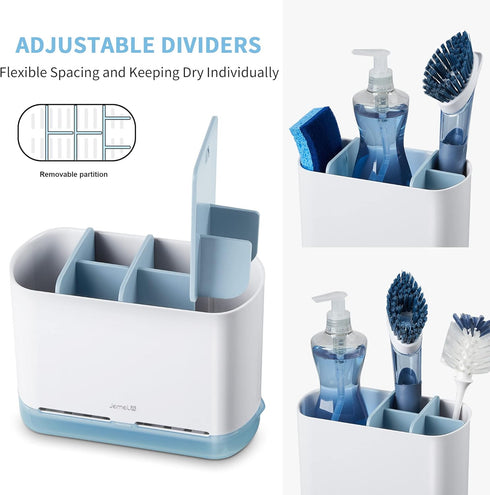 Counter JOMOLA Dish Brush Caddy for Kitchen Sink Toothbrush Holders for Bathrooms Sink Sponge Holder Kitchen Scrub Soap