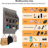 12 600D 6 Over the Door Shoe Organizer, Grey Pockets Hanging Shoe Storage Rack with Large Deep Pockets, Oxford Fabric