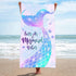 Bonsai Tree Mermaid Beach Towel, Cute Microfiber Bath Towel for Girls, Sand Free Quick Dry, 31" x 63"