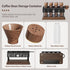 8Pcs Single Dose Coffee Bean Storage Tubes with One-Way Exhaust Valve,Coffee Bean Container with American Walnut Wood