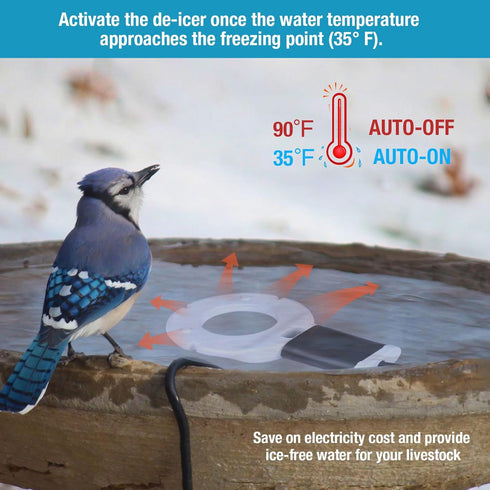 500W Chicken Waterer Heater, Aluminum Utility De-Icer for Farm & Livestock, Non-Conductive and Anti-Rust Heated Chicken