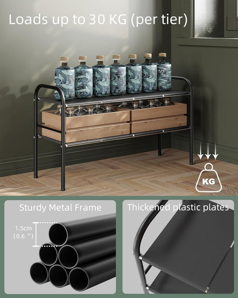2 8 NETEL Under Sink Organizers and Storage, Tier Expandable Under Cabinet Organizer Shelf with Removable
