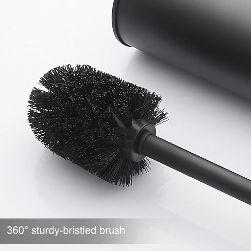 2 BGL Stainless Steel Toilet Brush with Holder, Black Bristle Heads