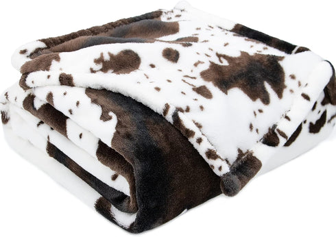 Cow Print Baby Blanket for Kids, Ultra-Soft Warm Cute Toddler Crib Blanket