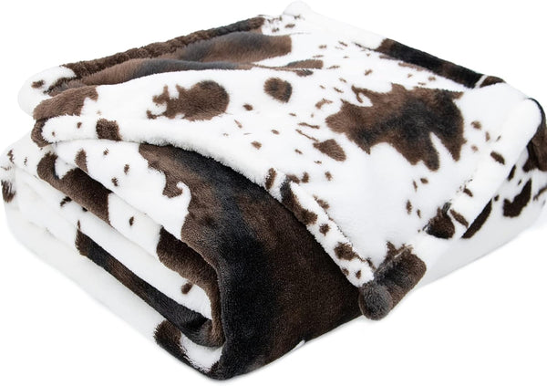 Cow Print Baby Blanket for Kids, Ultra-Soft Warm Cute Toddler Crib Blanket