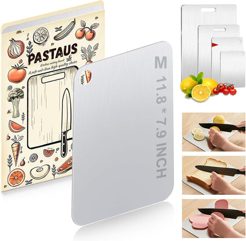 Stainless Steel Cutting Board, Double Sided Steel Cutting Boards for Kitchen Meat