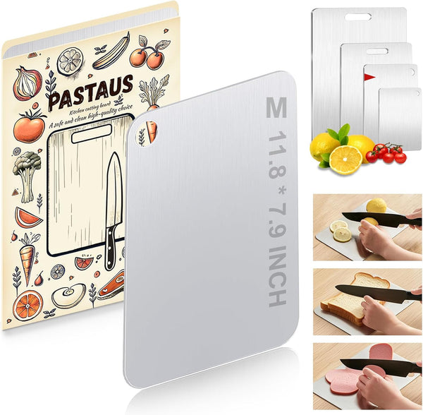 Stainless Steel Cutting Board, Double Sided Steel Cutting Boards for Kitchen Meat