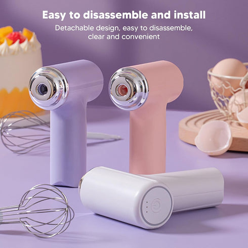 Electric Egg Beater, Hand Mixer Handheld Egg Whisk, Cordless Electric Kitchen Handheld Mixer 3 Speed Food Mixer for Cappuccino Matcha Matcha for Dough Eggs Batter Cream () by Luqeeg