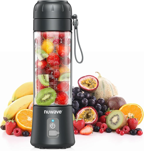 Nuwave Portable Blender for Smoothies, 16 OZ On-The-Go Small Juice Blender with 6 Blades, Rechargeable