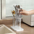 Toothbrush Holders with Drain Tray, 2 Slots Hanging Organizer for Bathroom Caddy, Clear Toothpaste and Razor Holder