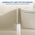 Toilet Bowl Brush and Holder Set, Compact Scrubber for RV and Bathroom Cleaning, 360°PP Bristle, White