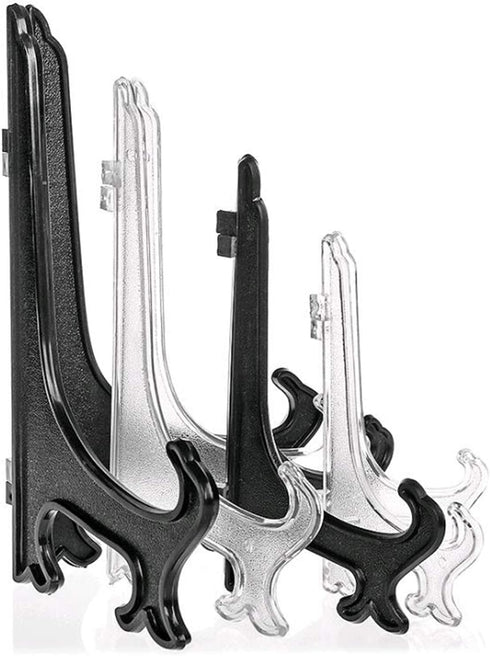 6Pcs/Set Feng Shui Plastic Easel Plate Display Stand, 9 Inch Sturdy Anti-Slip Frame, Set of 12 Artwork