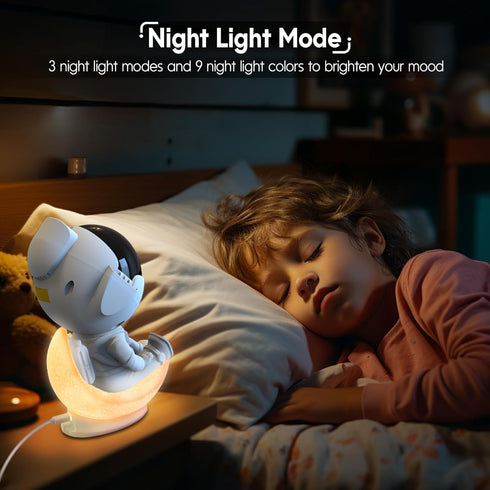 Rossetta Dimmable Astronaut Galaxy Projector, Star Projector for Bedroom, LED Night Light for Kids with Timer