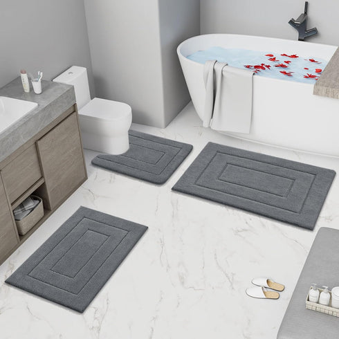 Buganda Bathroom Rugs, 30" x 20", Soft Absorbent Microfiber Non-Slip Shaggy Bath Carpet for Bathroom Floor