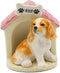 20783 Fine Porcelain Cocker Spaniel Puppy Dog with Doghouse Salt and Pepper Shakers Set, 3-1/2" H