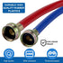 6FT Rubber Washing Machine Hoses, Universal Burst Proof Water Supply Lines for Hot and Cold Water (2 Packs)